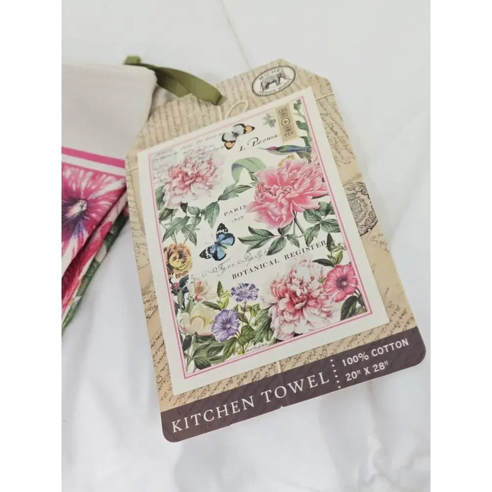 Michel Design Works Floral Garden Kitchen Towel NWT Tea Towel Cottage core